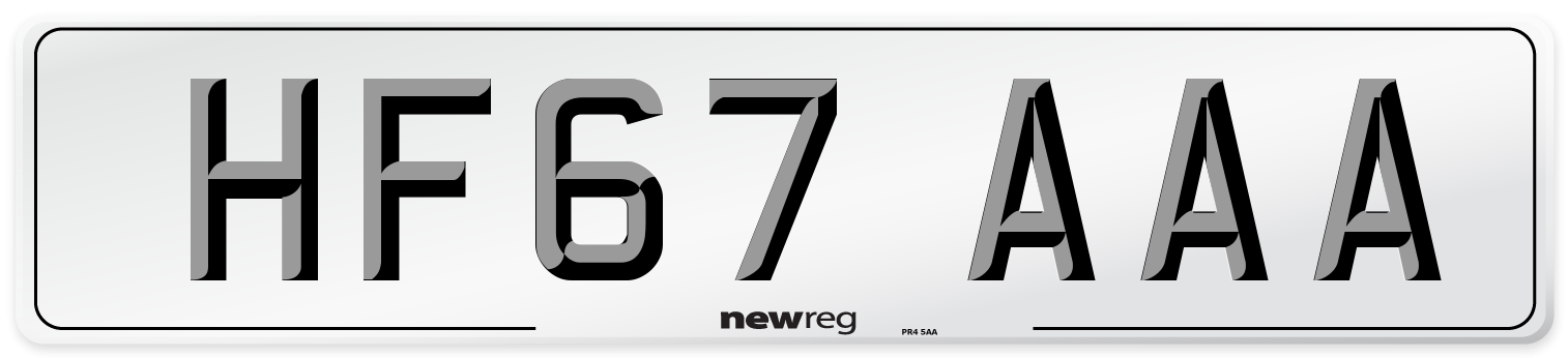 HF67 AAA Number Plate from New Reg